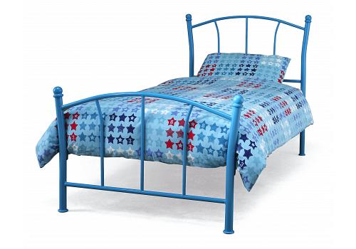 3ft Single Blue Metal Bed Frame 1